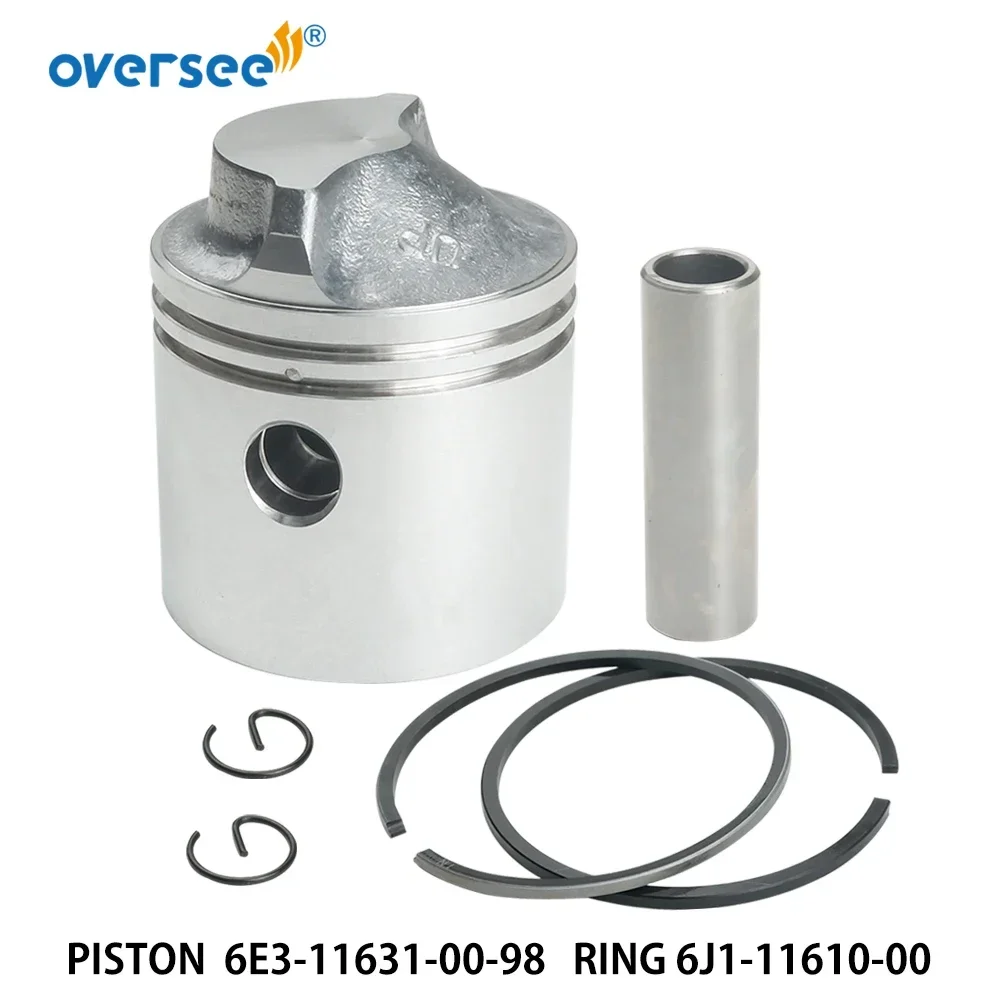 6E3-11631 Piston Set Std For Yamaha Outboard Motor Parts 5HP 2T 54MM 6E3-11631-00-98 Powertec Seapro