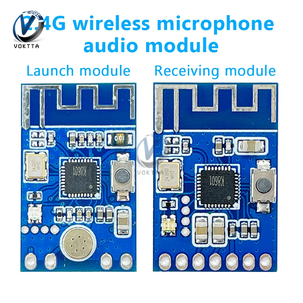 2.4G Wireless Microphone Audio Signal Transceiver Module Board Stereo Audio Voice Transceiver Transmission Circuit Board Module