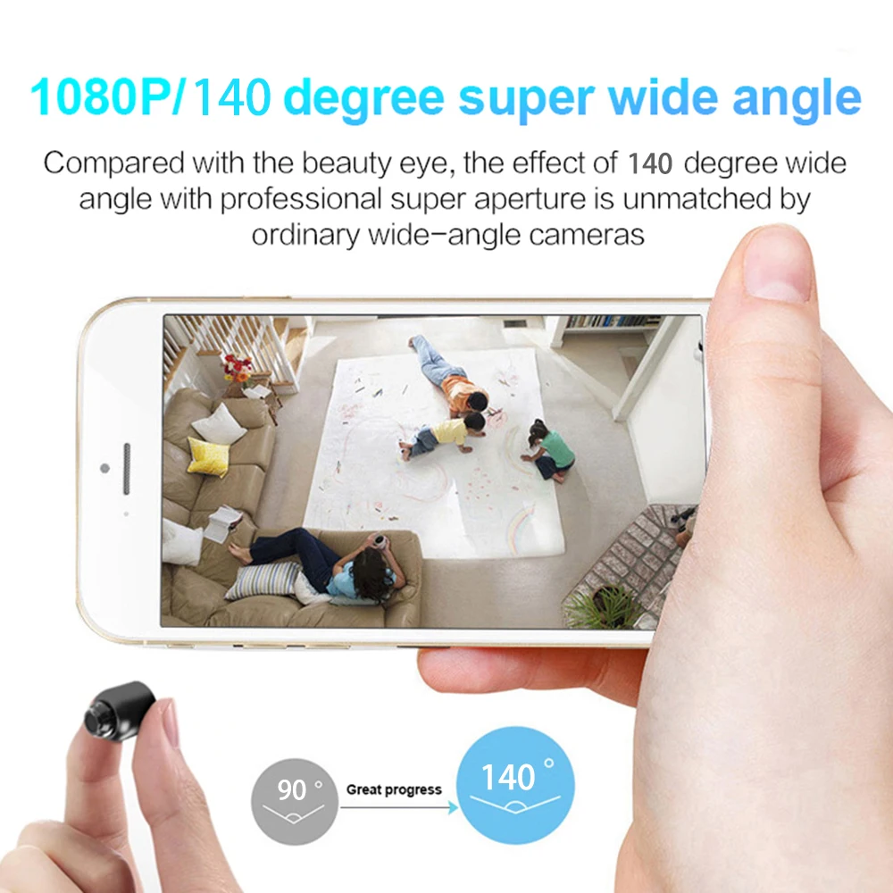 Mini caméra de surveillance intérieure WiFi HD 1080P, caméscope de sécurité, vision nocturne, détection de mouvement, enregistreur vidéo, moniteur