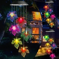 LED Solar Wind Chime Crystal Ball Hummingbird Wind Chime Light Color Changing Waterproof Hanging Solar Light for Home Garden