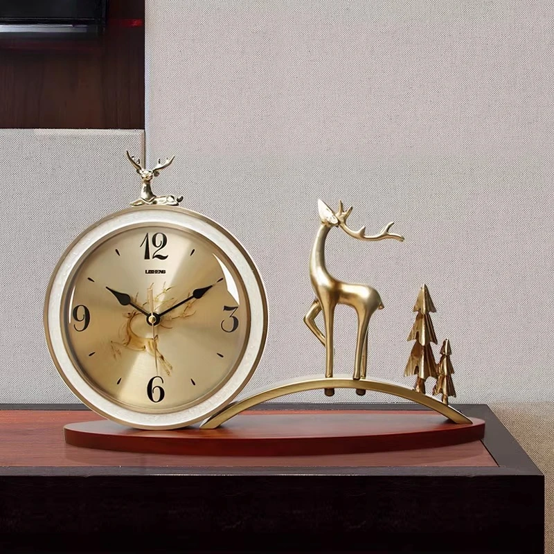 Light luxury desk clock silent living room desktop large ornament desk clock desktop bedroom creative clock quartz watch
