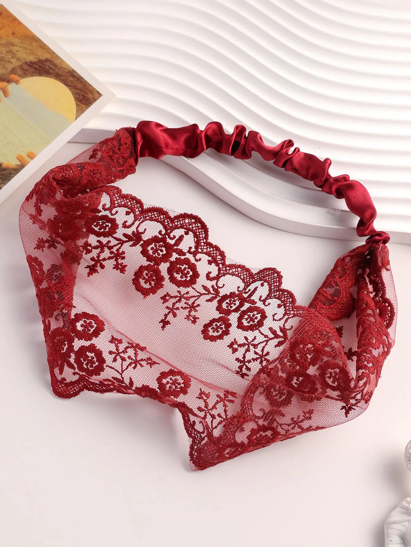 A Stylish Embroidered Floral Lace Extender Headband