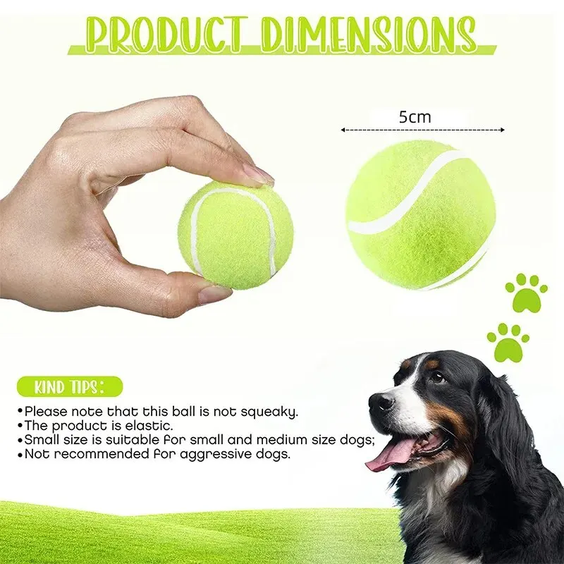 Tennis Balls for Dogs, 2-Inch Size, Compatible with Most Automatic Ball Launchers Idea for Small Dogs(12 Balls Only)