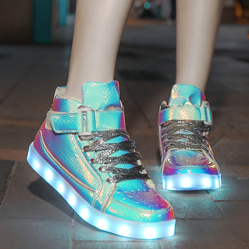 Brand Glowing Sneakers For Children Boys Girls Luminous Shoes Outdoor Soft Sole Kids LED Light Shoe USB Charged Anti-slip Shoes