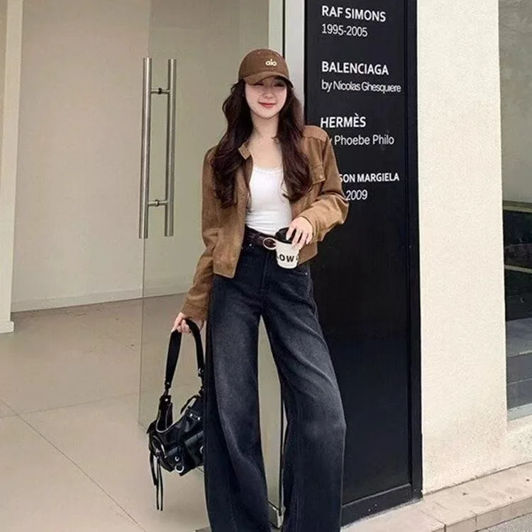Y2K High Waist Jeans Women Velvet Pencil Pants Small Feet American Style Autumn Winter Slim Fit Tight