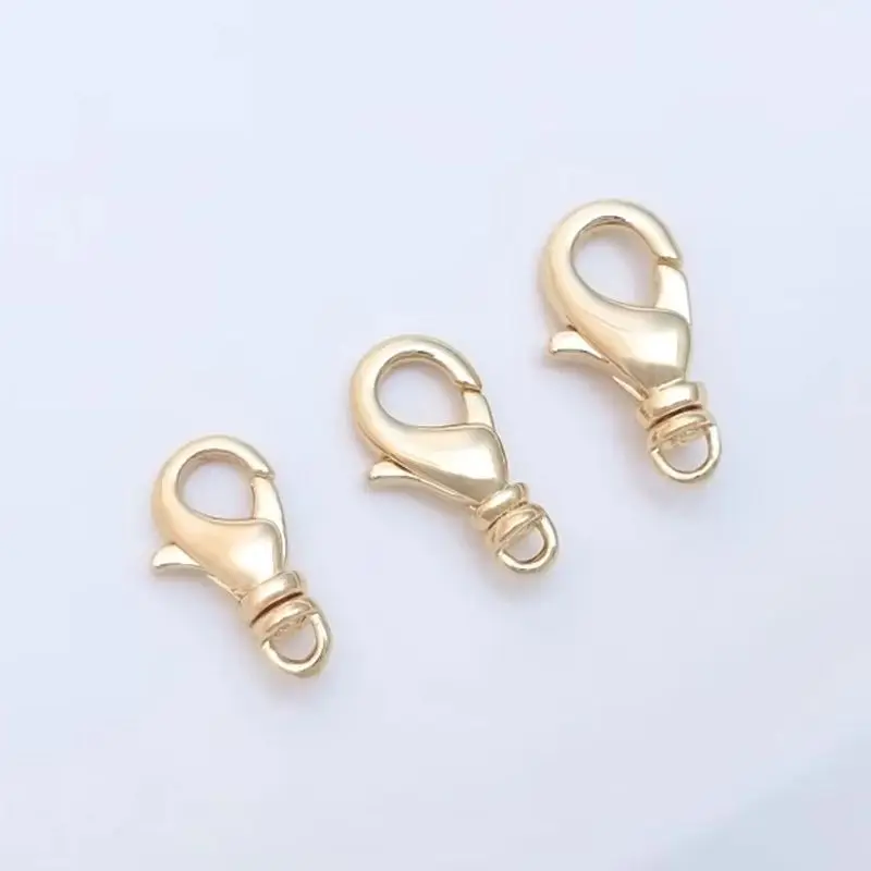 

Universal Rotary Button Korean Lobster Button 14K Gold Color Bracelet Necklace End Spring Buckle Diy Accessories