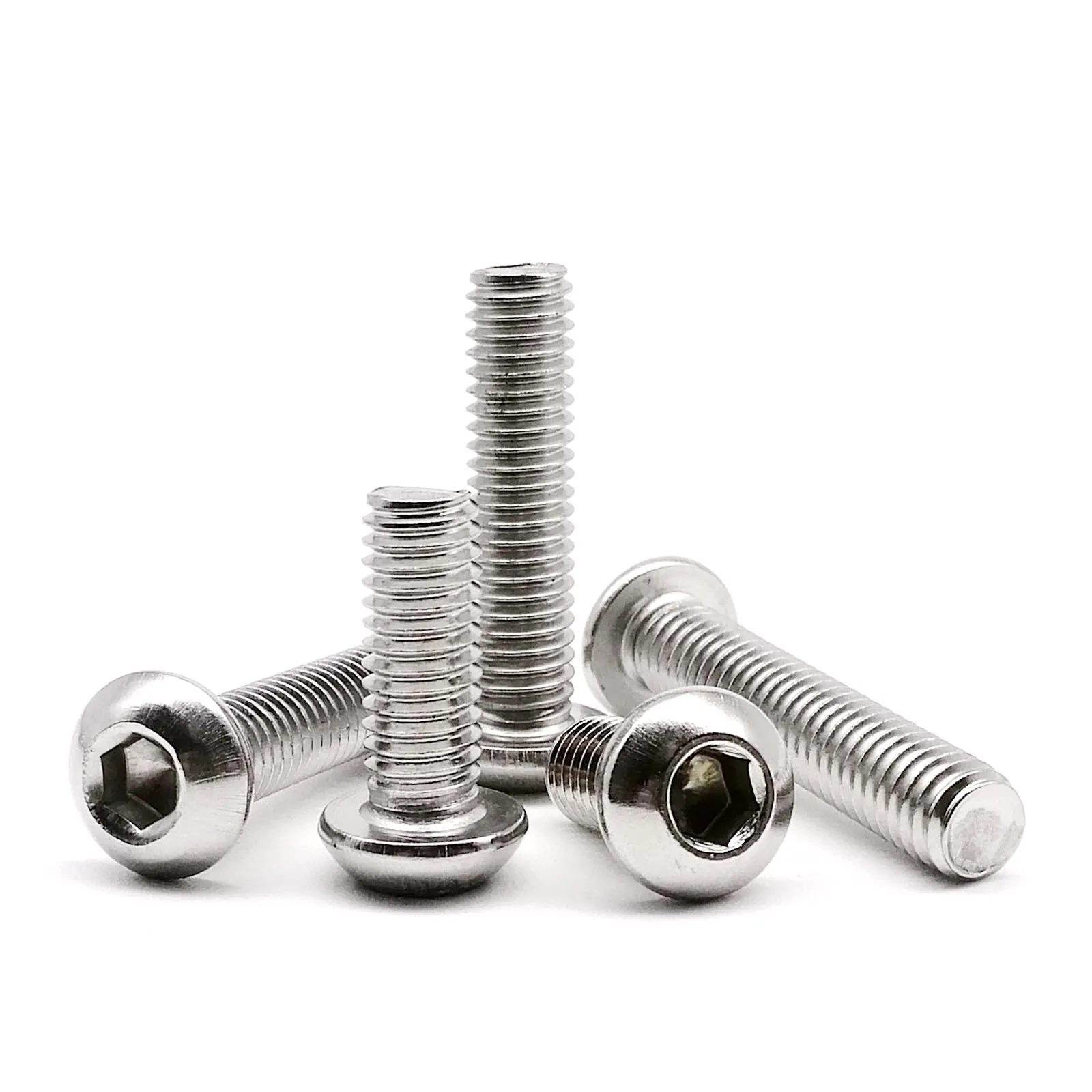 1 Set M1.6 M2 M2.5 M3 M4 M5 M6 M8 ISO7380 304 Stainless Steel Allen Hexagon Hex Socket Button Head Screw Bolt Nut Washer Kit Box