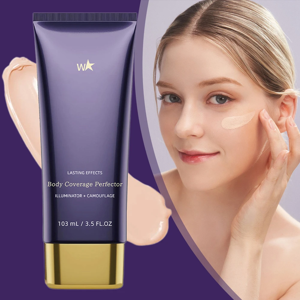 تغطية مكياج الجسم، كريم ملون طويل الارتداء، خافي عيوب البشرة، مقاوم للعرق، كريم ملون لتغطية البشرة المخيفة