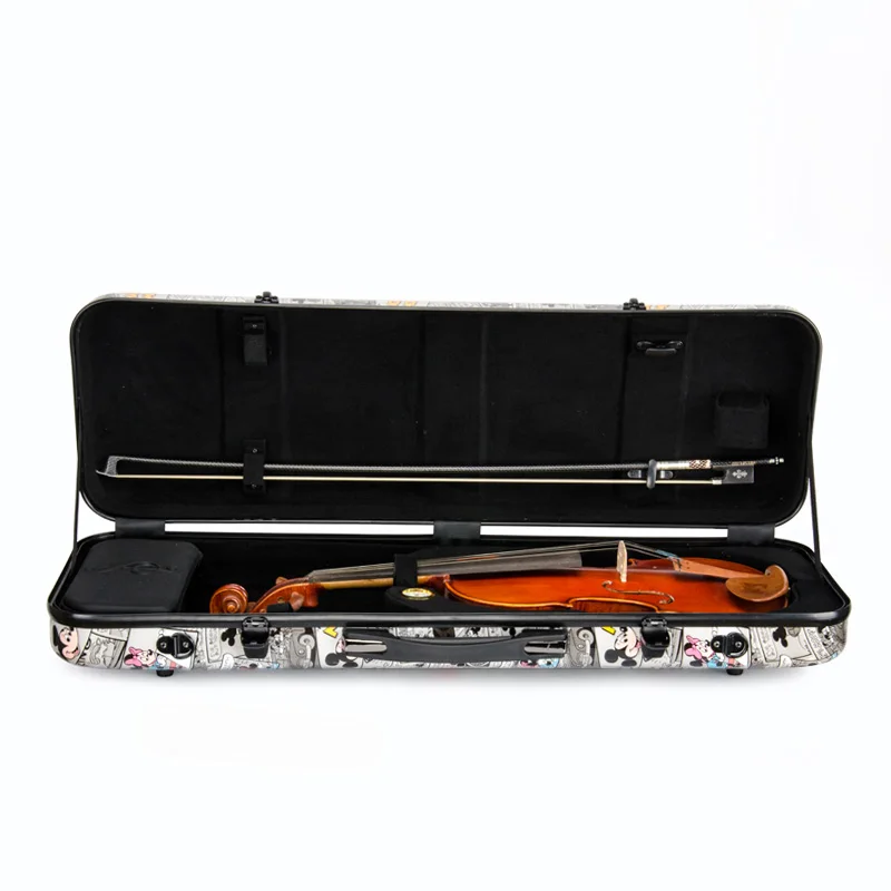 CHRISTINA Violin Case 4/4 Size Cartoon Pattern Rectangular Waterproof Hybrid Carbon Fiber Accessories Bag Double Shoulder VB43