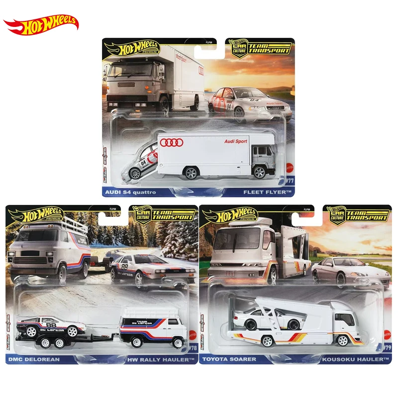 Presale Hot Wheels Car Culture Team Transport Audi S4 quattro DMC Delorean Toyota Soarer 1/64 Diecast Car Model Toy FLF56