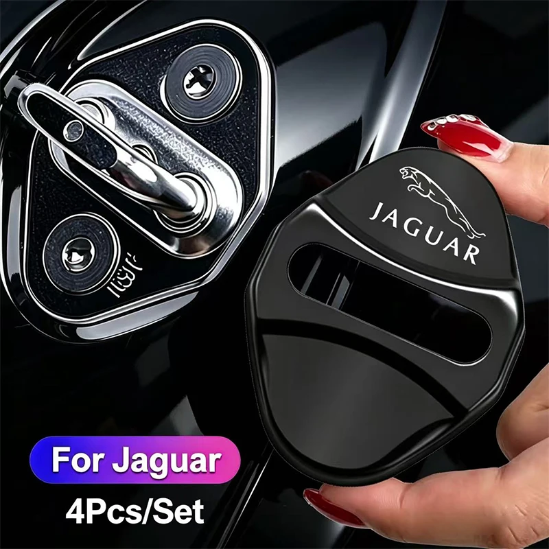 Cubierta de cerradura de puerta de coche, accesorios de protección de acero inoxidable para Jaguar XE XF XJ F-Type F-Pace XJ6 E-Pace I-Pace S-Type XFR X, 4 Uds.