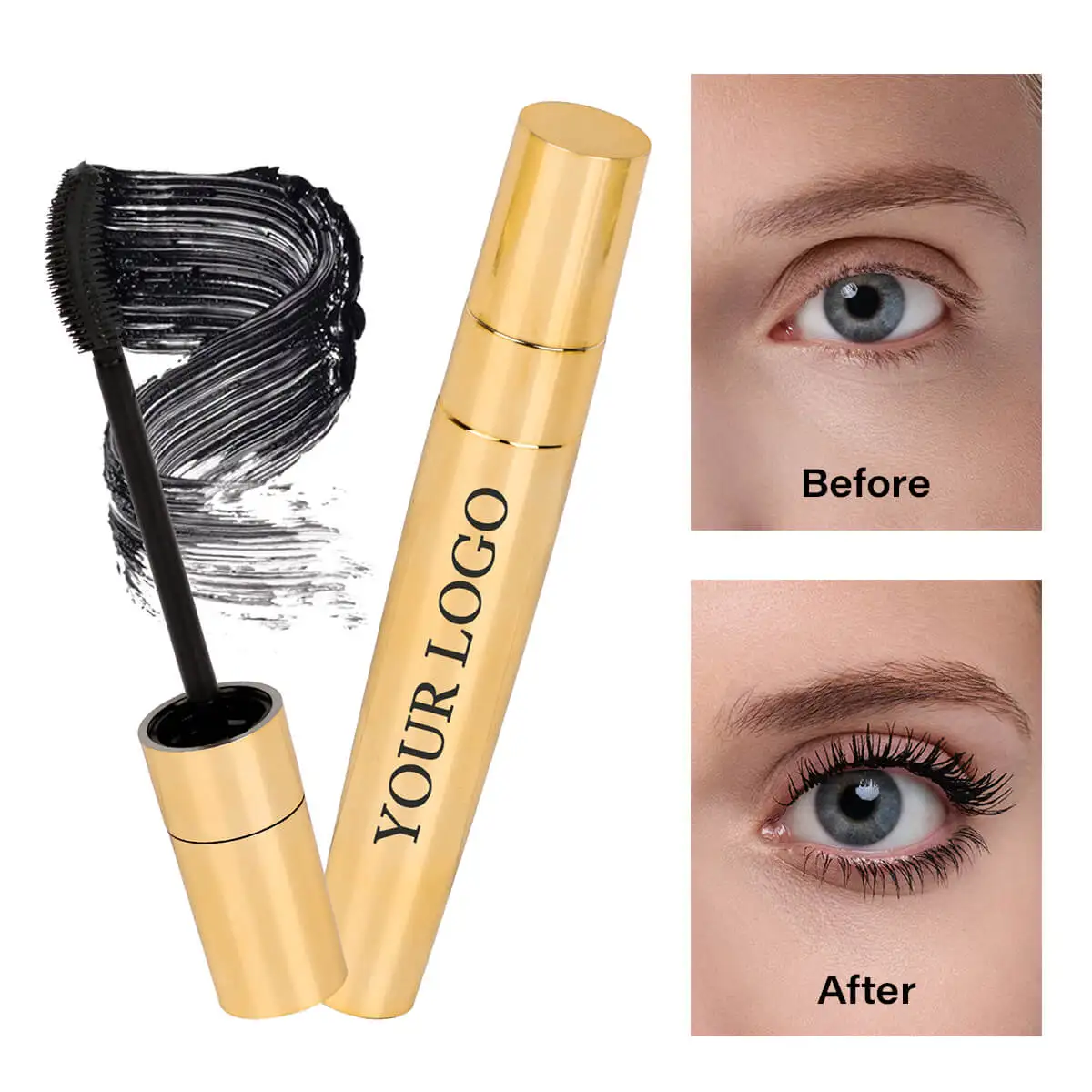 No smudge waterproof mascara private logo mascara