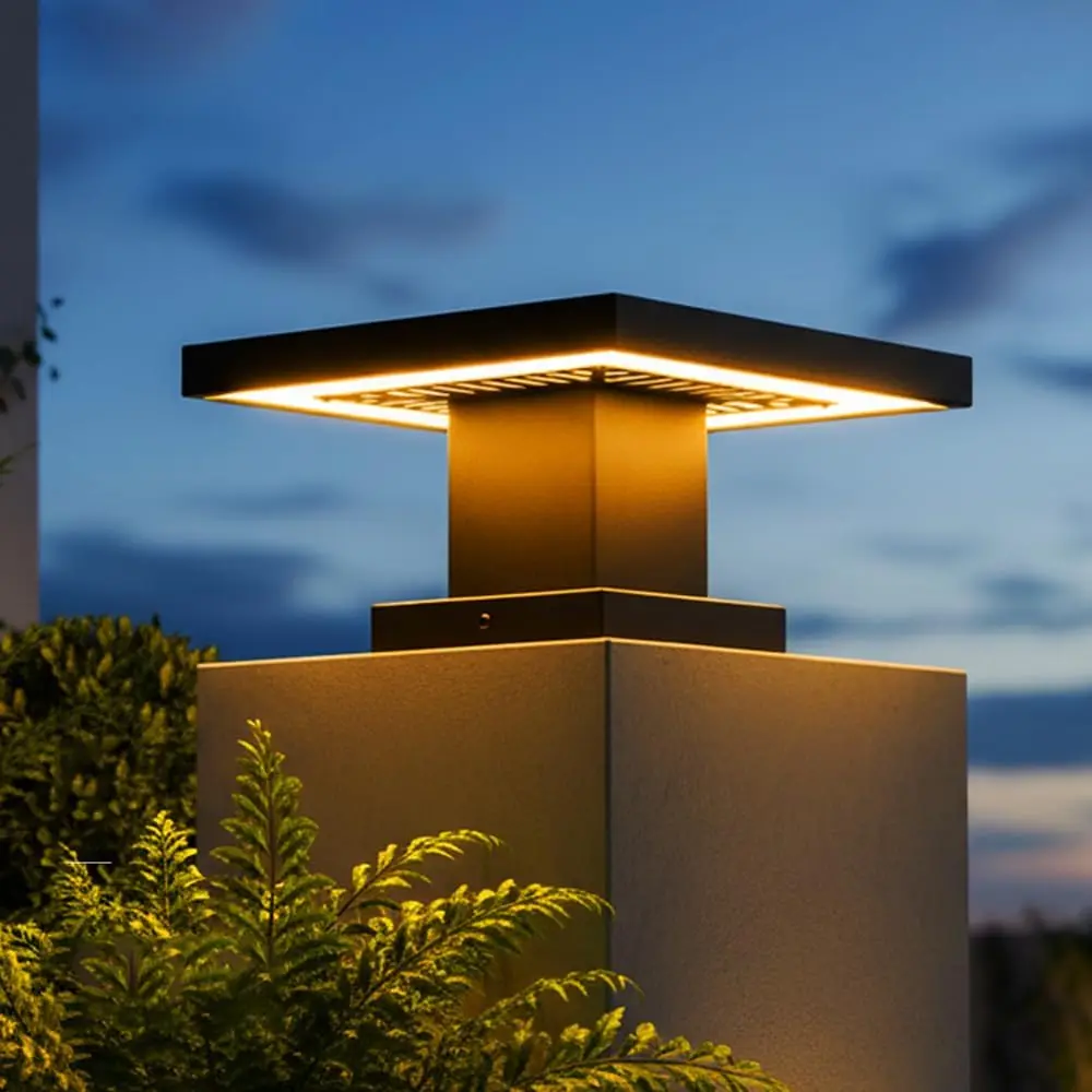 

Post Lights Modern 3000K LED Column Caps Lights Waterproof Outside Housing Pillar Lights Hard Wired Landscape Pathway La