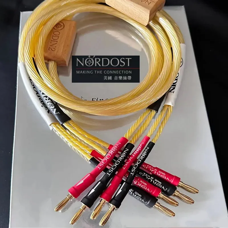 Nordost Odin 2 Gold Speaker Cable Sterling Silver audiophile Loudspeaker amplifier Wire with gold Plated Banana Plug 1 pair