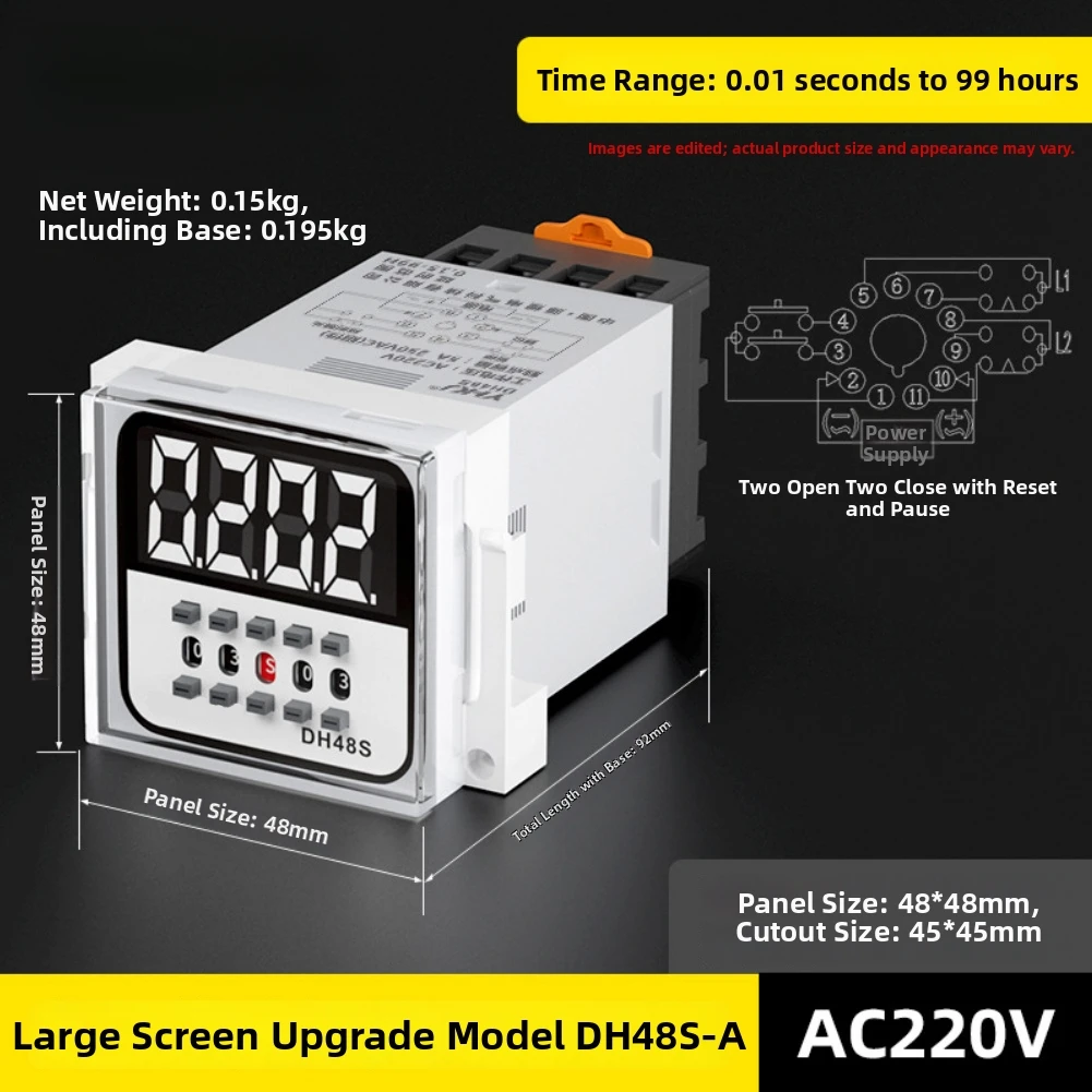 A Digital Timer Relay with 2NO 2NC Output Configuration for Complex Sequencing and Interlocking Control Circuits