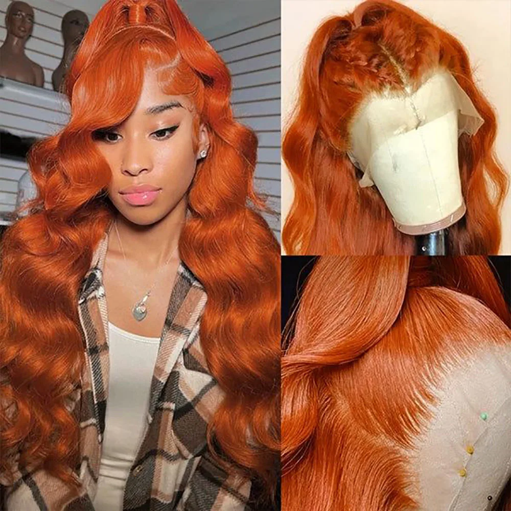 Ginger Lace Front Wigs Human Hair 13x4 Body Wave Orange Ginger Wig Lace Front Wig Human Hair Colored Wig For Women