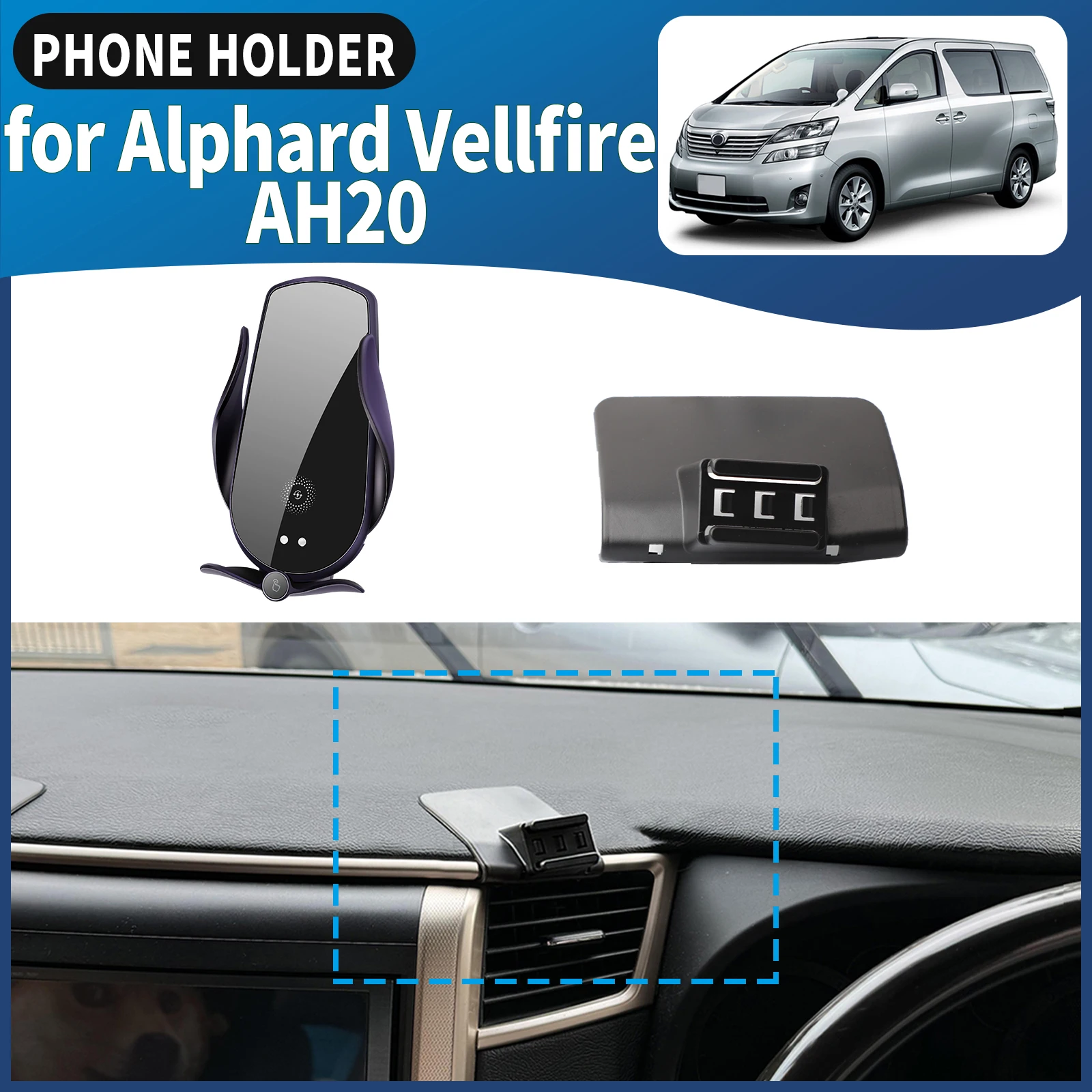 

fit for Toyota Alphard Vellfire 20 AH20 2010-2014 RHD Car Phone Holder Mount Vehicle-Specific GPS Navigation Easy Installation
