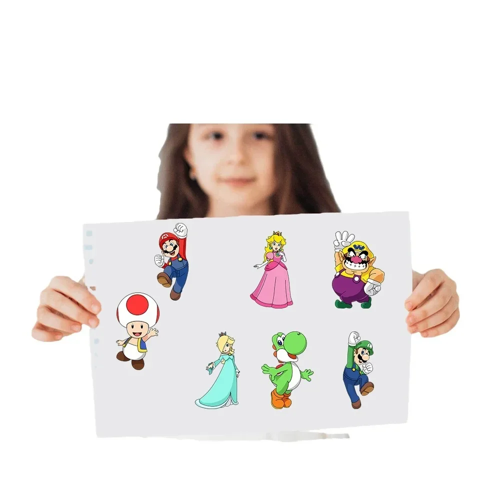 8/16/32Sheets Cartoon Mario Make A Face Puzzle Stickers Kids Make Your Own DIY Game Children Jigsaw Education Stickers Toys