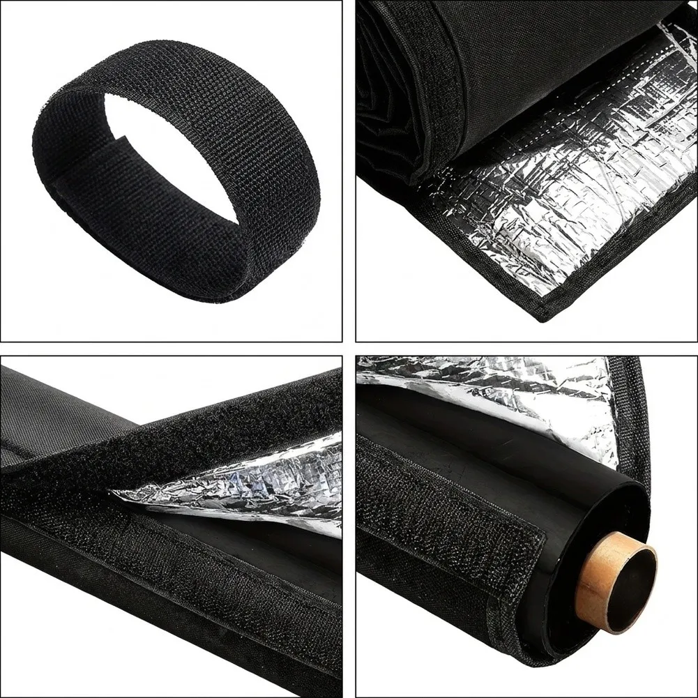 Black HVAC Insulation Cover for For ductless Air Conditioner Copper Pipes 200x27cm Oxford Cloth Weatherproof Design