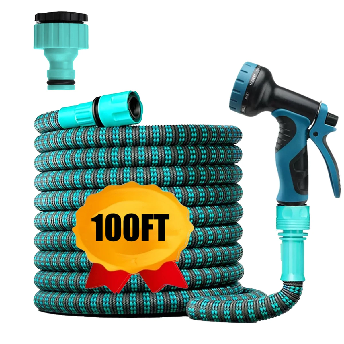 

Многофункциональный шланг высокого давления для полива сада с регулируемым распылителем, подходит для орошения сада, 25-100 футов