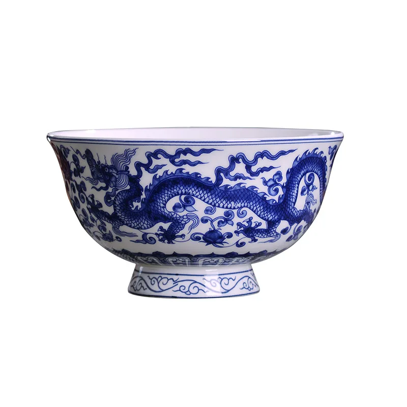 4.5/5/6 Inch Vintage Ceramic Bowl Household Large Capacity Rice Noodle Salad Soup Bowls Chinese Style Kitchen Tableware Supplies