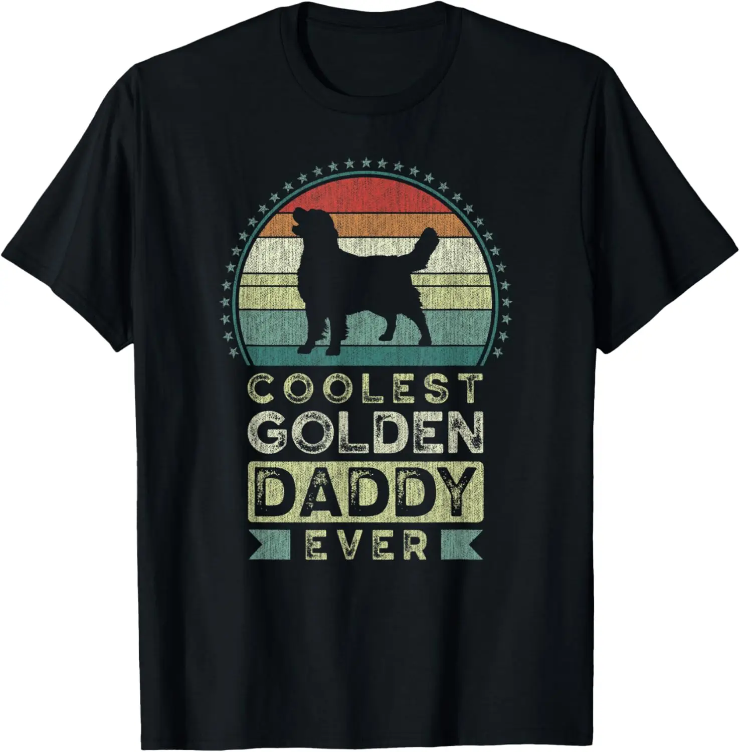 

Mens Coolest Golden Daddy Ever Father's Day, Golden Retriever Dad T-Shirt