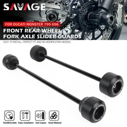 For DUCATI Monster 795 696 659 Wheel Fork Axle Slider Protector Motorcycle Rear Swingarm Protection Front Wheel Hub Crash Pad