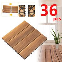 36 Pack Hardwood Outdoor Flooring for Patio Interlocking Deck Tiles  30 x 30cm/12\