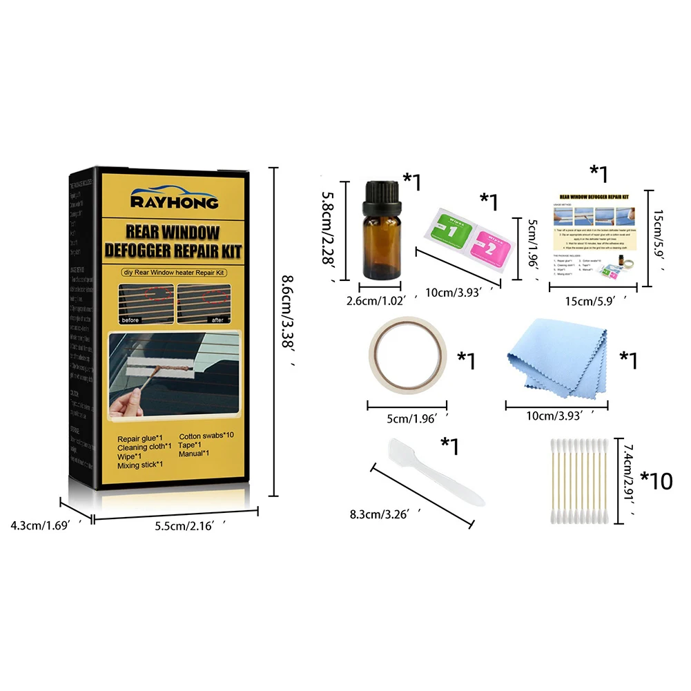 Car Rear Window Defogger Repair Kit DIY Quick Repair Scratched Broken Defroster Repair Heater Grid Lines Car Accessories