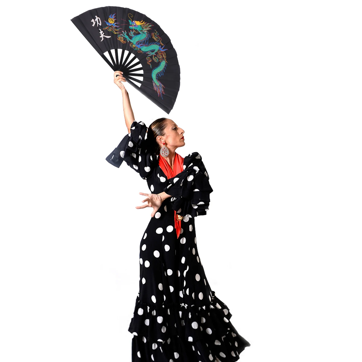 

Martial Fan Kungfu Taichi Performance Dance Clapping Durable Plastic Chinese Fans Hand Style Decorative