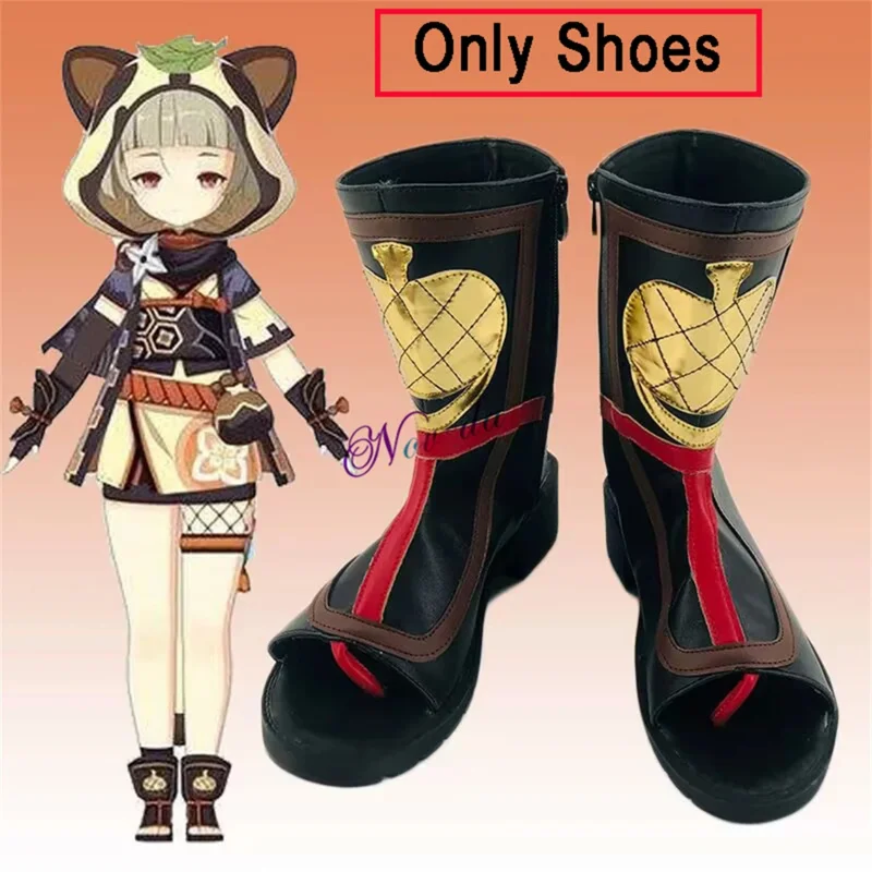 Anime Genshin Impact Sayu Cosplay Robe Lolita à Capuche pour Femme, PoinTenue, Costume de Carnaval, Chaussures Ultraviolettes Queue, Ensemble Complet, Xs