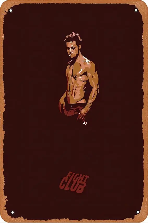Topless Tyler Durden Fight Club Poster Film Metal Tin Signs Art Poster Plaque cinema Home Cafe Bar Wall Decor Bedroom Home  sign