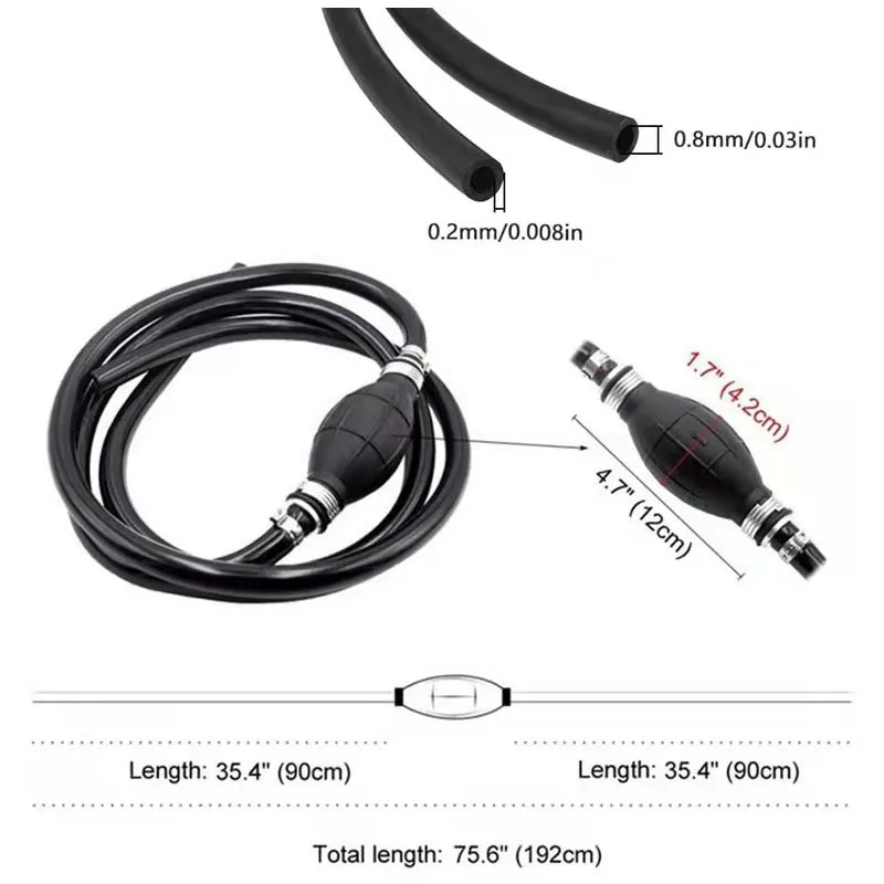 For Yamaha Motorboat 195mm Novo Combustível Linha Mangueira Outboard Boat Engine Gasolina Tanque Conectores Kit Para ﻿And Port
