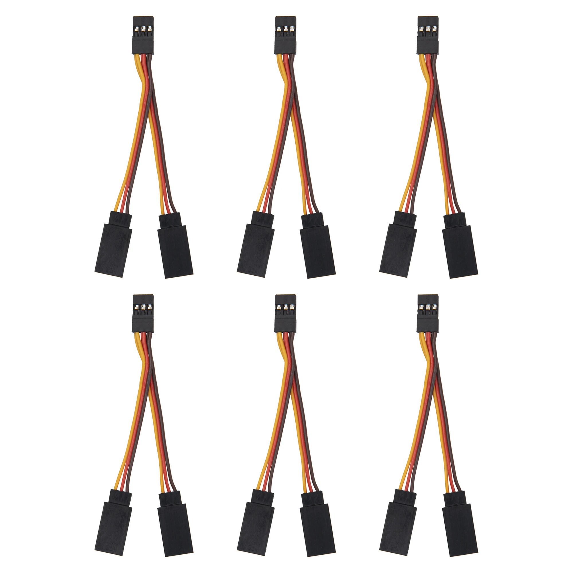 

6Pcs JR Style Servo Splitter Cable, 1.96" Servo 1 Male to 2 Female JR Extension Wire for RC Models Car Airplane Helicopter