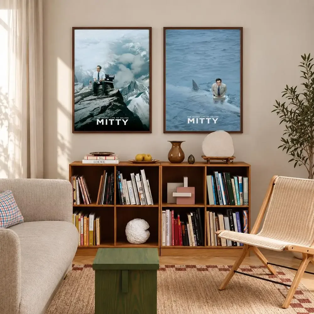 Inspirational Adventure Movie The Secret Life of Walter Mitty Poster Self‑Adhesive Waterproof Poster Sticker Wall Art Home Decor