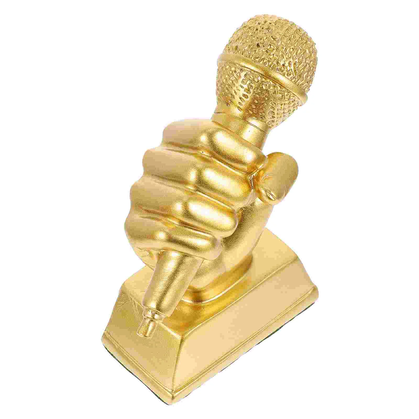 

Trophy Microphone Award Singing Party Music Favors Awards Decor Trophies Gold Home Speech Accessory Children Karaoke Small Dance