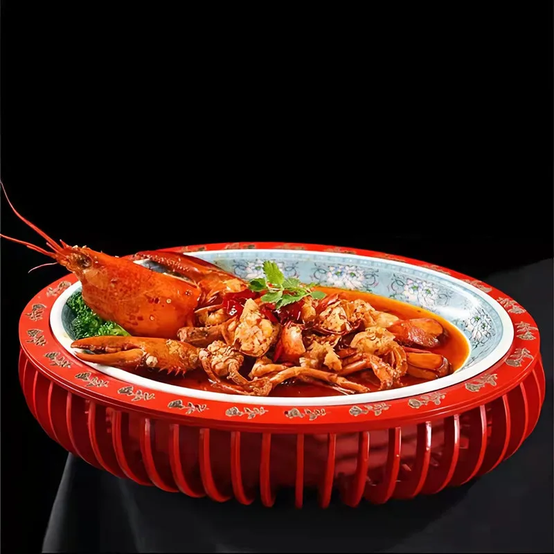 Creative Round Heating Combination Special Tableware Large Plate Of Chicken And Fish In Open Furnace Hotel Dinner Plates