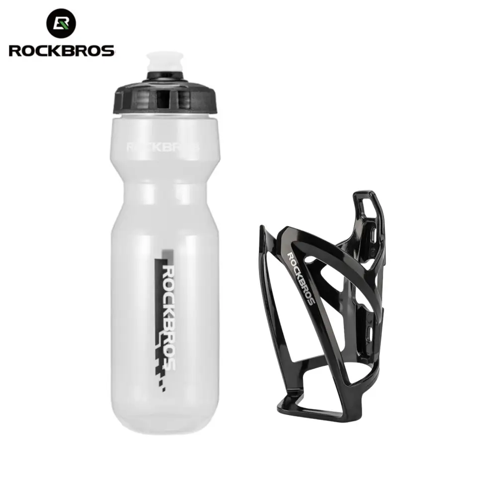 ROCKBROS Cycling Water Bottle+Water Bottle Holder 2-Piece Set -750ml Sports Water Bottle+Integrated Molded Water Bottle Holder - 3