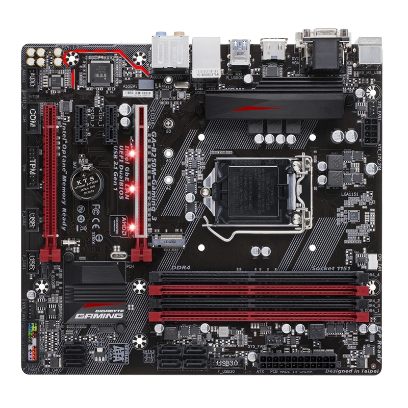 GA-B250M-Gaming 3 Motherboards, LGA 1151, DDR4, 64GB, M-ATX, Intel B250 Desktop Mainboard, SATA III, USB 3.0