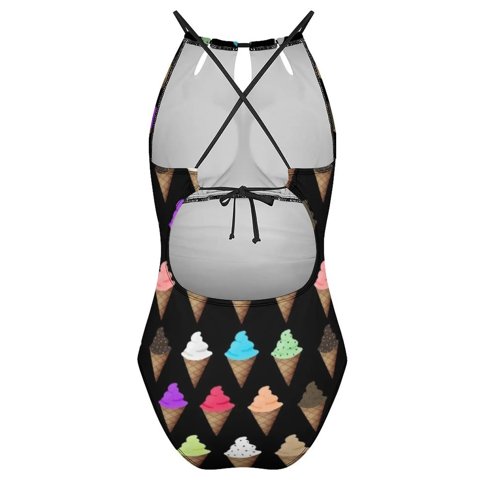 نكهات الآيس كريم ملابس السباحة الملونة الهراء المخروط قطعة واحدة ملابس السباحة رفع أزياء المايوه مثير الرياضة الرسم بحر #4