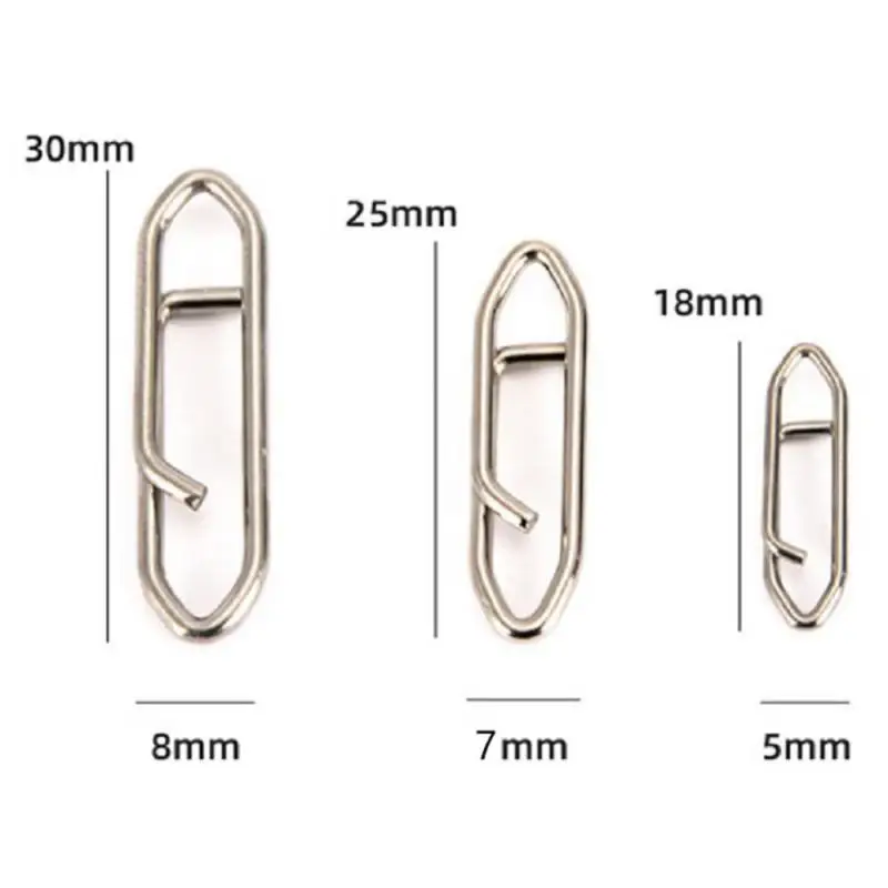 DNDYUJUFishing Interlock Nice Snap Fast Clips Stainless Steel Fishing Barrel Swivel Lure Hook Connector Accessories Pesca