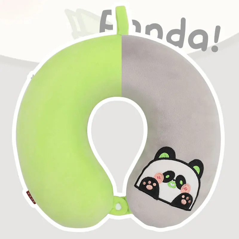 China Cartoon Panda Sleeping U Pillows Memory Foam Travel Pillow Neck Support Cushion Flight Car Airplane Gifts for Adult Kids