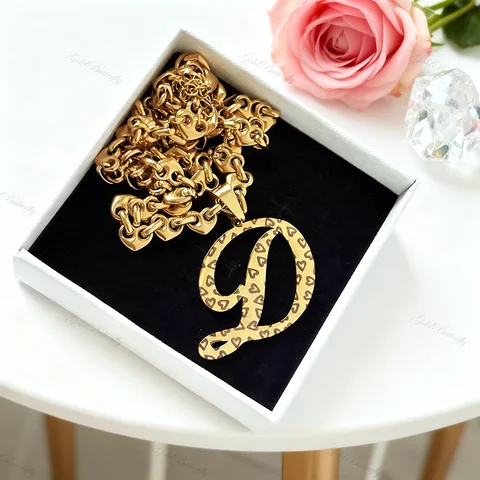 Personalized Name Necklace Black Leopard Initial Pendant Heart Chain Valentines Birthday Gift for Her Romantic Hypoallergenic