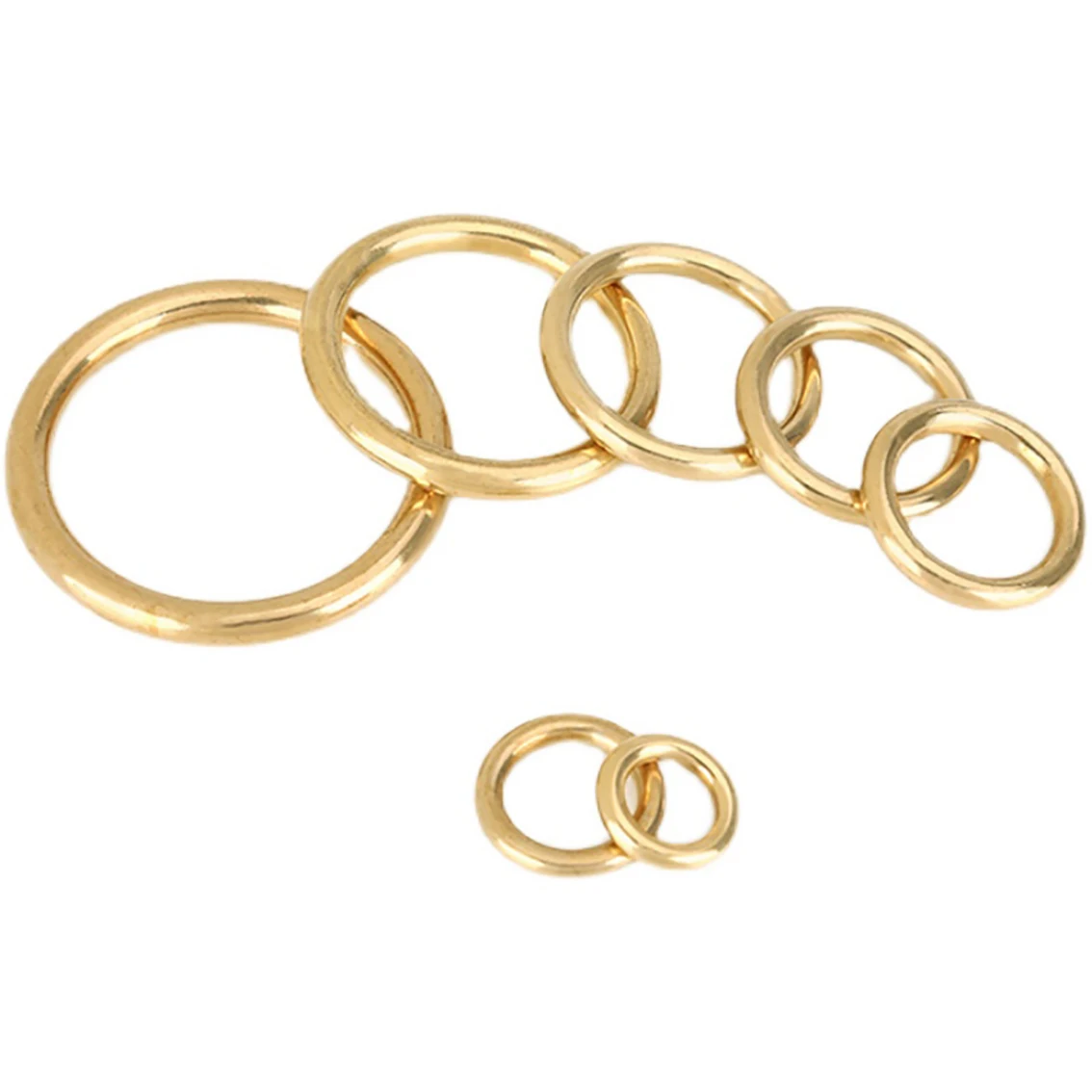 

Solid Brass O Ring Buckle 20-60mm Outer Diameter, Round Copper Ring Keychain Belt Hanging Buckle DIY Handcraft Hardware Parts