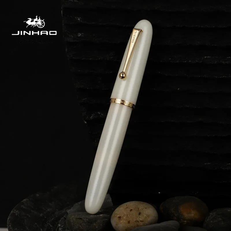 JINHAO 9019 Fountain Pen Ivory Big Size Resin Pen EF/F/M Nib with Large Converter Stationery Office School Supplies Writing Pen