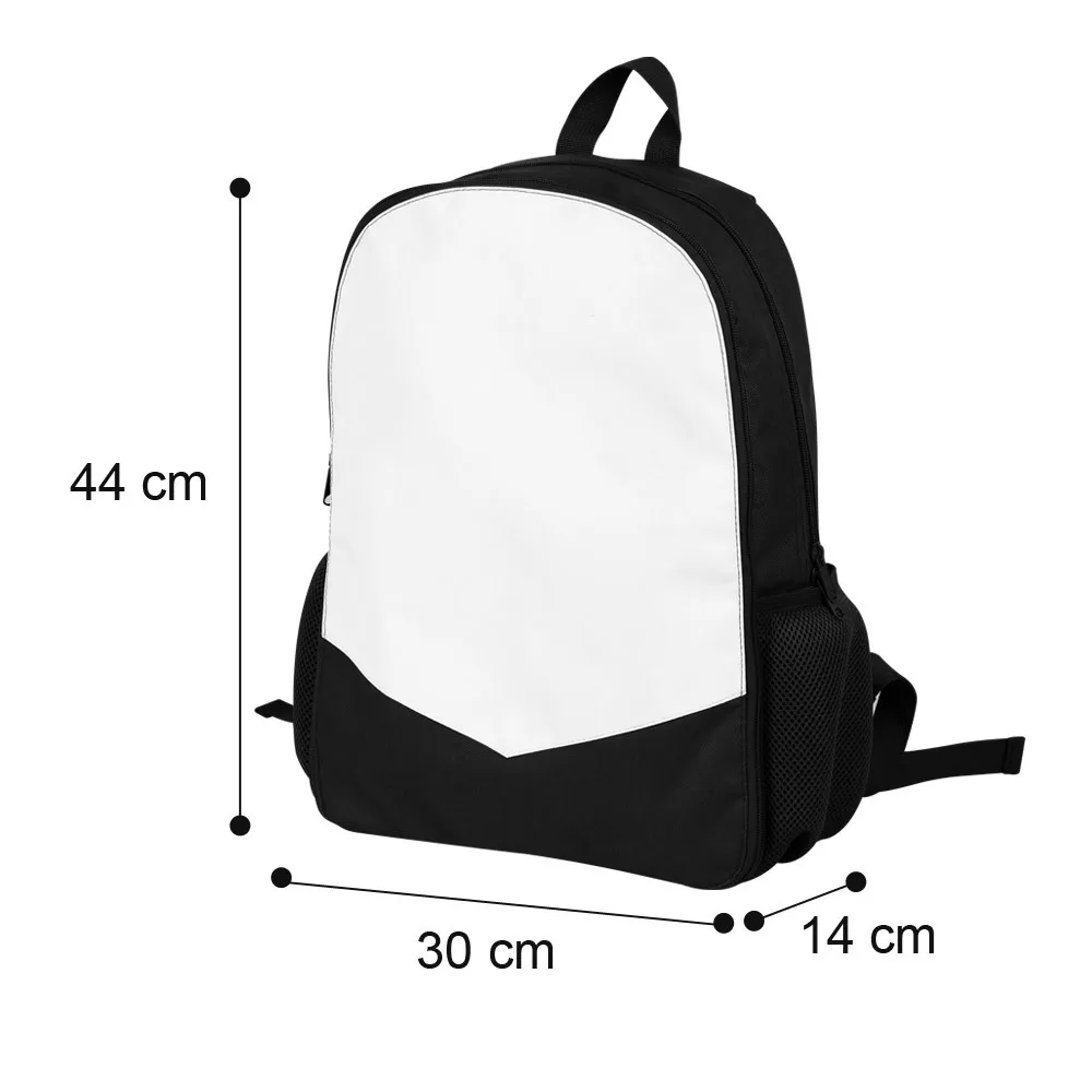 Sublimation Blank Print Students Kids 44*30*14cm Backpack for Girls Boys School Bags Set For Adult Red/Black/Blue/Yellow/Pink