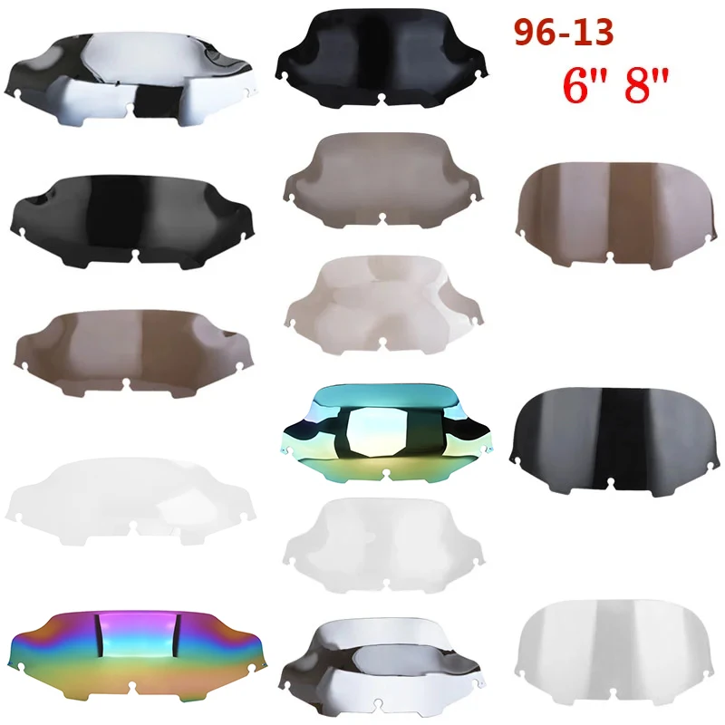 

6" 8" Windscreen Motorcycle For 1996-2013 Harley Electra Street Glide FLHX Touring CVO Wind Deflector Windshield Fairing Case