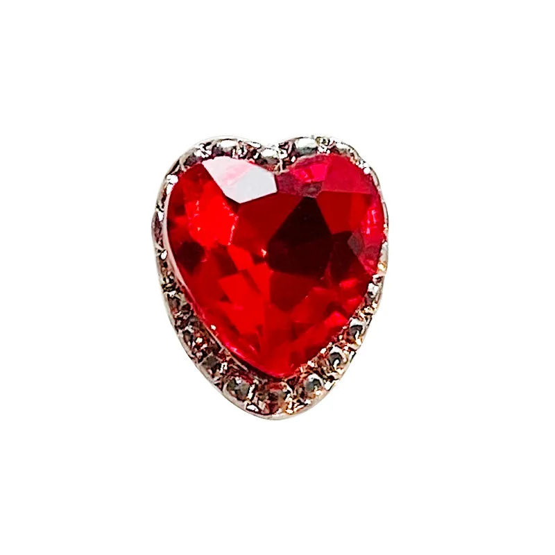 10PCS Luxury Alloy สีแดง 3D เล็บทับทิม Charms อัญมณี Rhinestones เครื่องประดับอุปกรณ์เสริมสําหรับอุปกรณ์ตกแต่งเล็บผลิตภัณฑ์