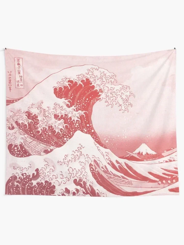 The Great Wave Off Kanagawa Japanese Wave Red Aesthetic Tapestry Decoration For Home Tapestry