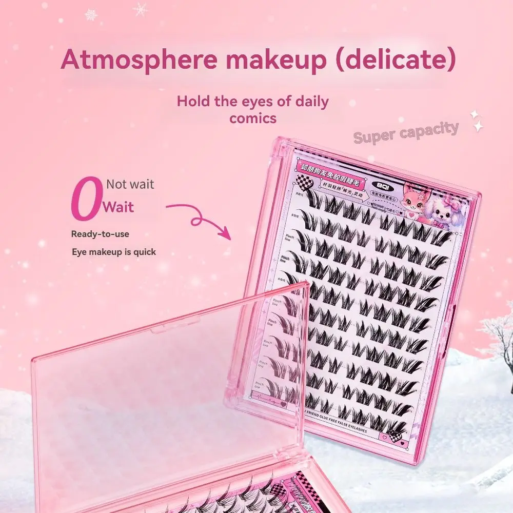

Glue-Free Clusters Lashes 3D Korean Style Self-adhesive False Eyelashes Natural 60/80/100 Clusters Eyelash Extension Kit